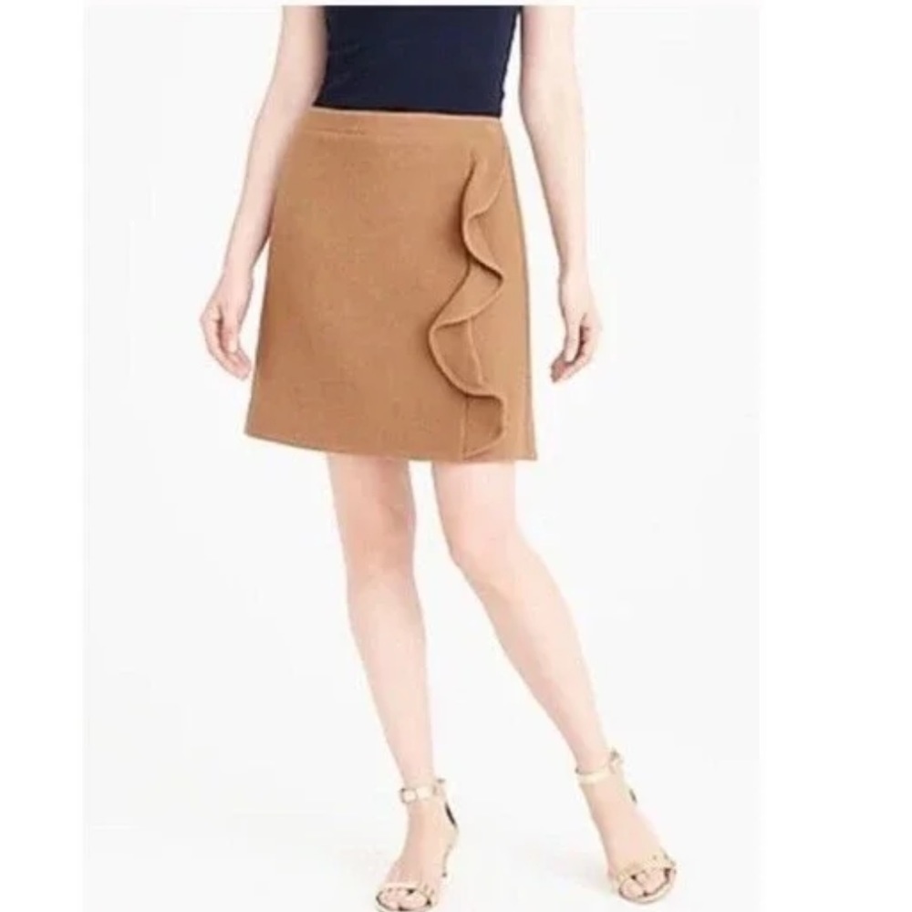 Ladies J CREW MERCANTILE WOOL RUFFLE SKIRT